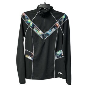 Fila Sport Women’s Black 1/4 Zip Performance Track Sweatshirt Size Medium
